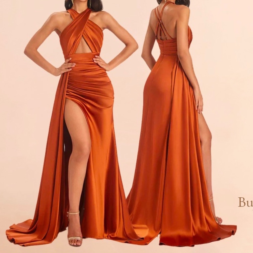 Chicsew Burnt Orange Dress (Size 10)